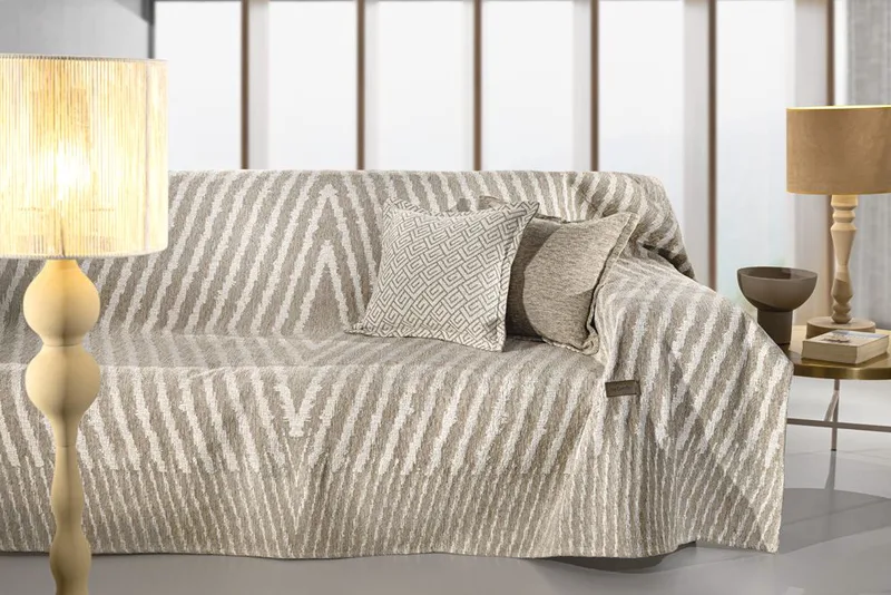 Ριχτάρι Πολυθρόνας Polycotton Chenille Norton Natural 180x150εκ. Guy Laroche (Χρώμα: Natural, Ύφασμα: 37% Βαμβάκι-21% Polyester-42% Acrylic) - Guy Laroche - 5206480624599