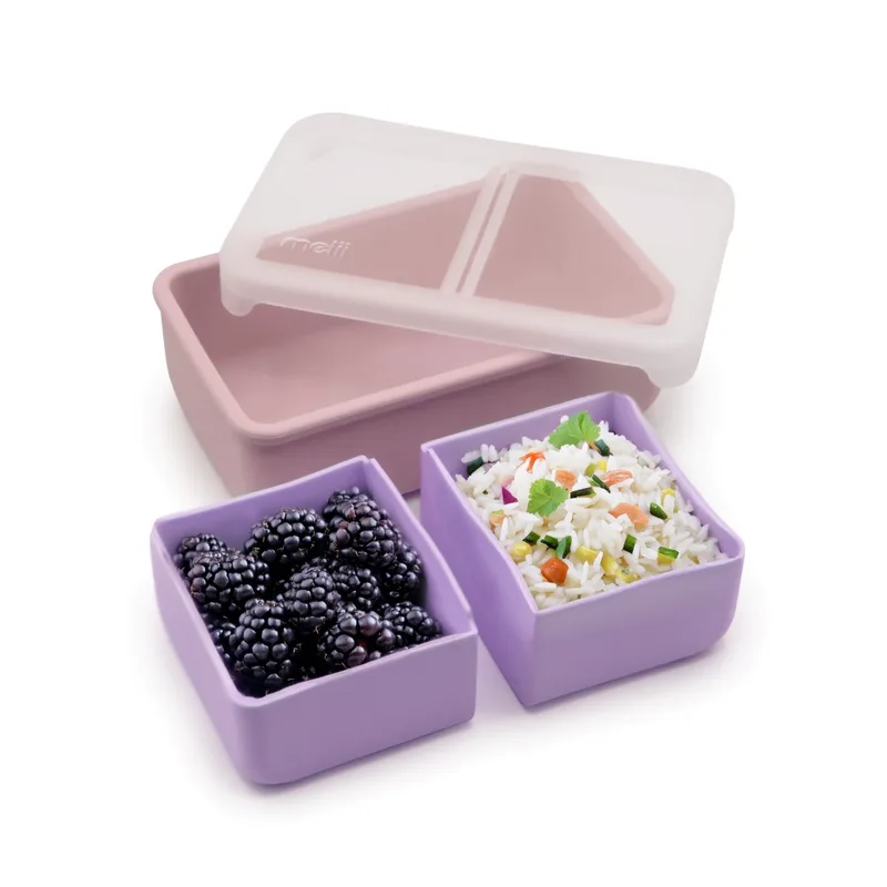 Melii – Bento Σιλικόνης 2 Θέσεων 700ml Ροζ/Purple