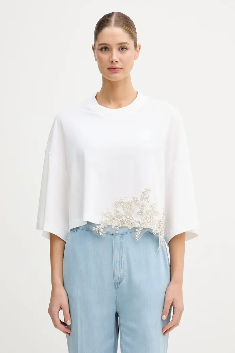 Blugirl Blumarine T-shirt γυναικείο βαμβακερό με ελαστάν