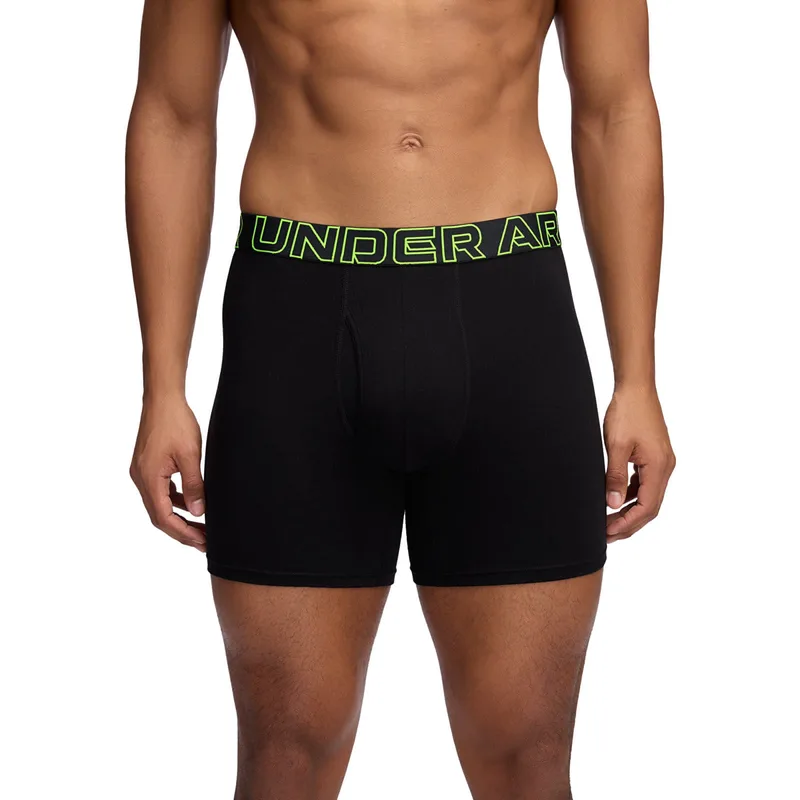 Μπόξερς Under Armour Perf Cotton 6In - 3-Pack Black XL