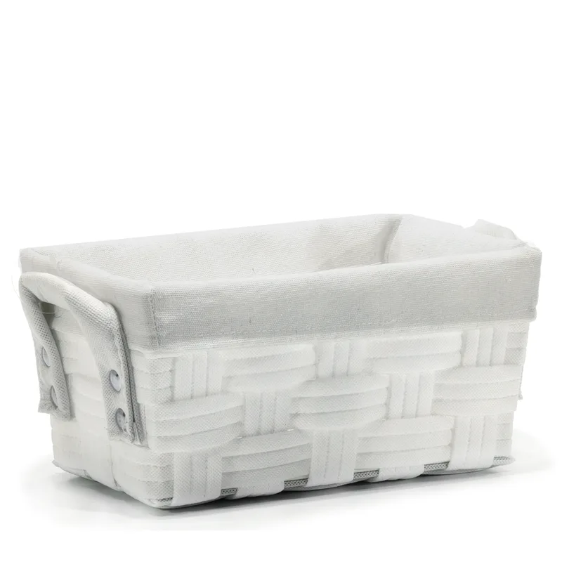 Καλάθι Αποθήκευσης Λευκό Polyester 28x17x13cm