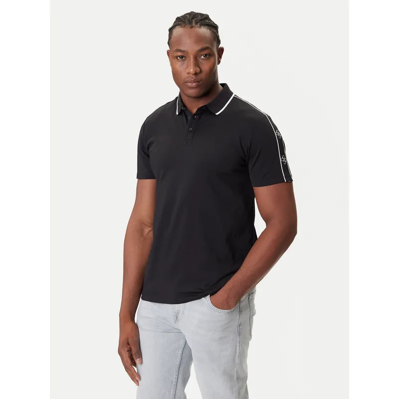Guess Polo M4YP40 KARS0 Μαύρο Regular Fit