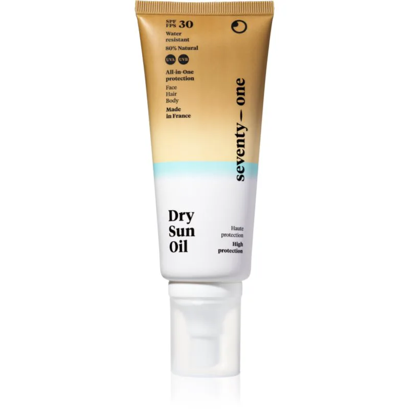 SeventyOne Dry Sun Oil SPF30 προστατευτικό αντηλιακό ξηρό λάδι Για πρόσωπο, σώμα και μαλλιά SPF 30 100 ml