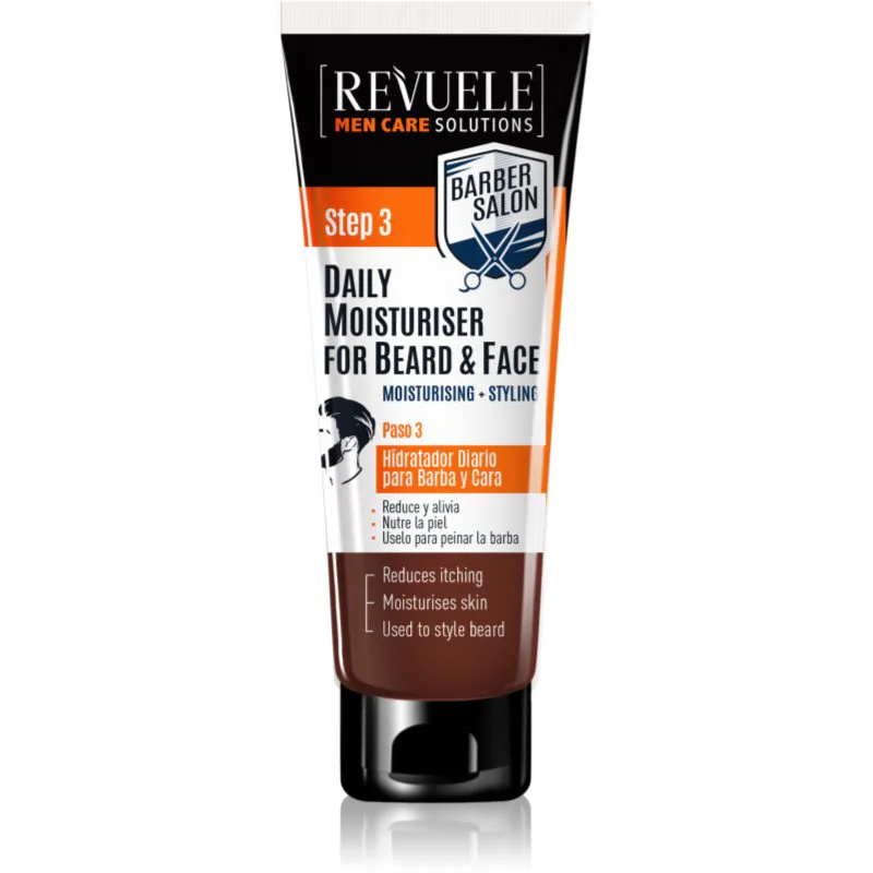 Revuele Men Care Solutions Barber Salon ενυδατική κρέμα Για πρόσωπο και τα γένια 80 ml