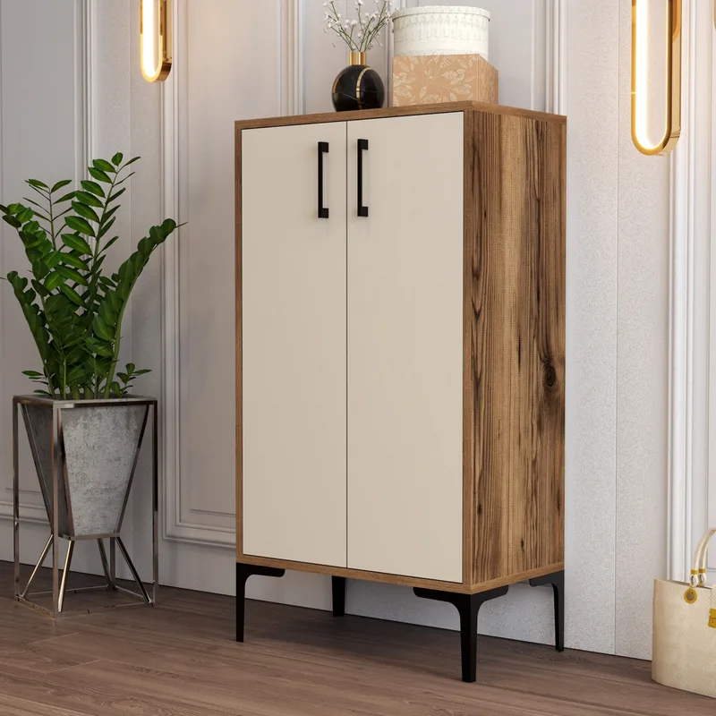 Παπουτσοθήκη Prag - Walnut, Cream 845Hct4110 (60x111x35)