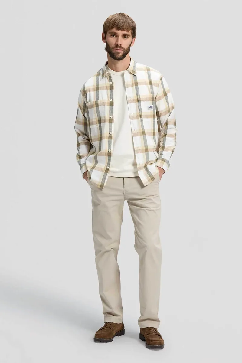 Lee® ανδρικό chino παντελόνι Regular Fit - 112376345 Εκρού