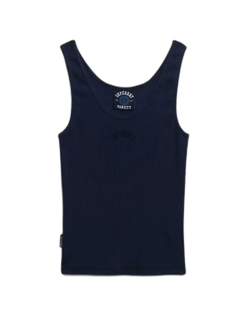 SUPERDRY D3 OVIN ESSENTIAL LOGO SCOOP VEST ΜΠΛΟΥΖΑ ΓΥΝΑΙΚΕΙΟ W6012170A-ZRN NavyBlue