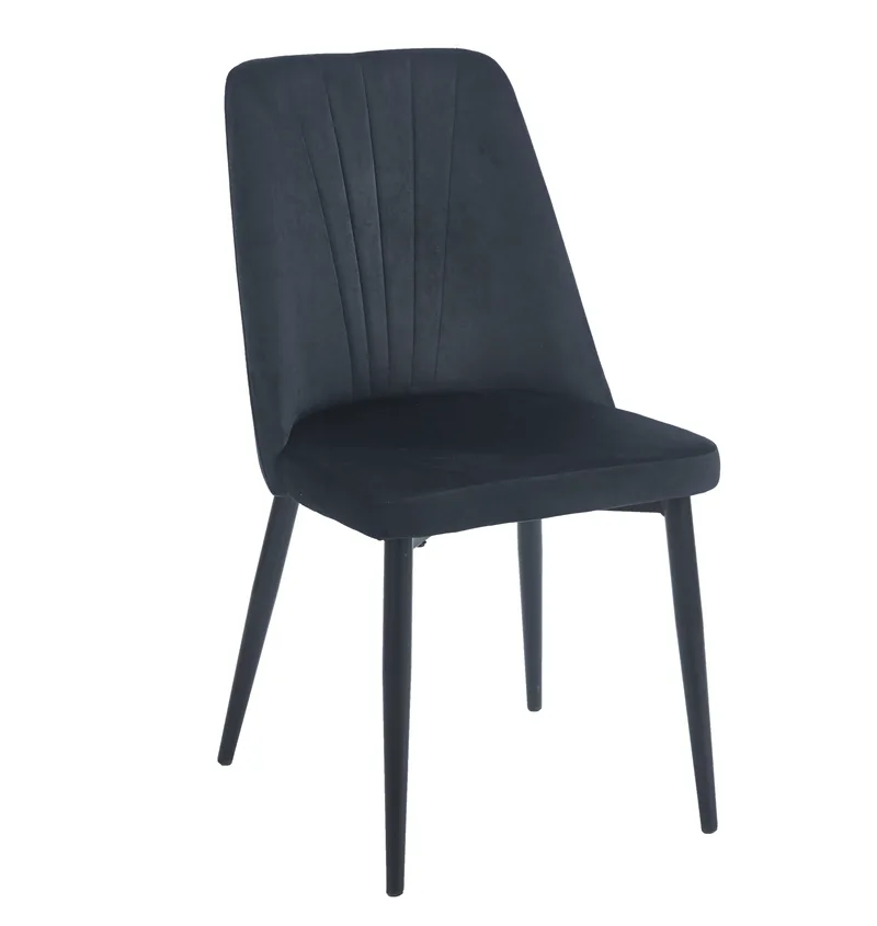 OLIVIA BLACK VELVET/PU ΚΑΡΕΚΛΑ ΜΕΤΑΛΛΙΚΗ 46(59)X58X85εκ.