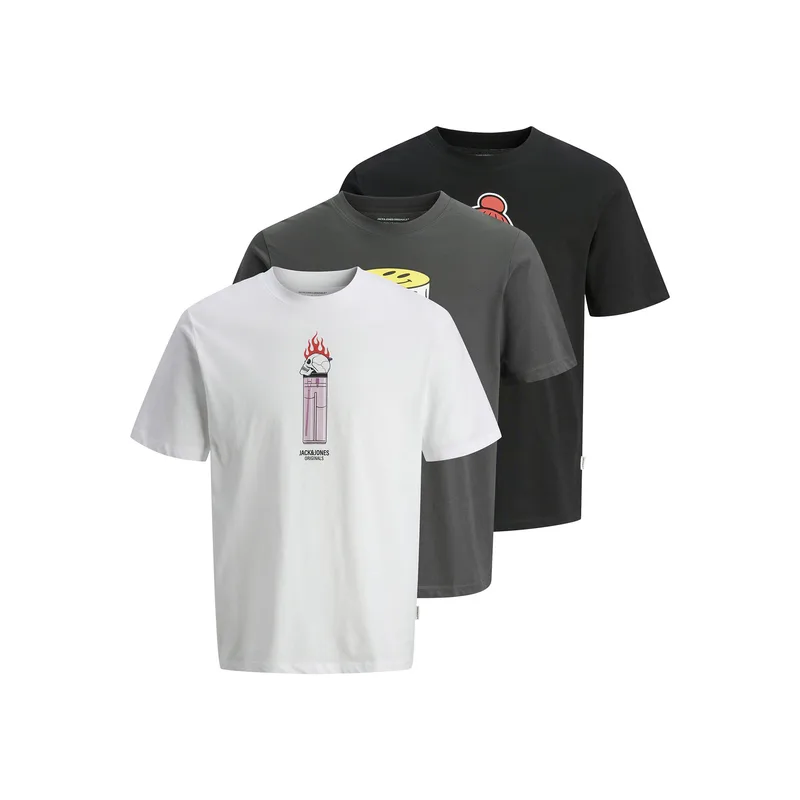 Jack & Jones Σετ t-shirts Holiday Skull 12294420 Έγχρωμο Regular Fit