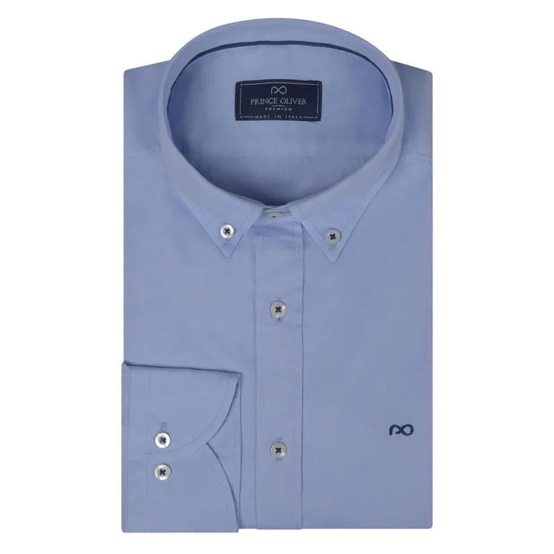 Superior Πουκάμισο Σιέλ 100% Fine Cotton (Modern Fit)