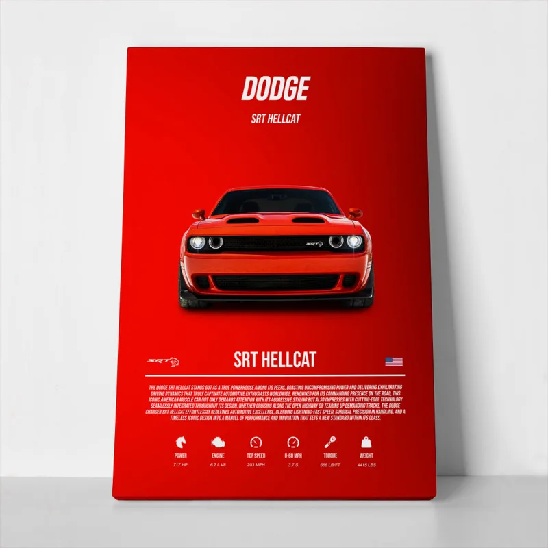 Πινακας σε καμβά DODGE SRT HELLCAT IMPERIAL