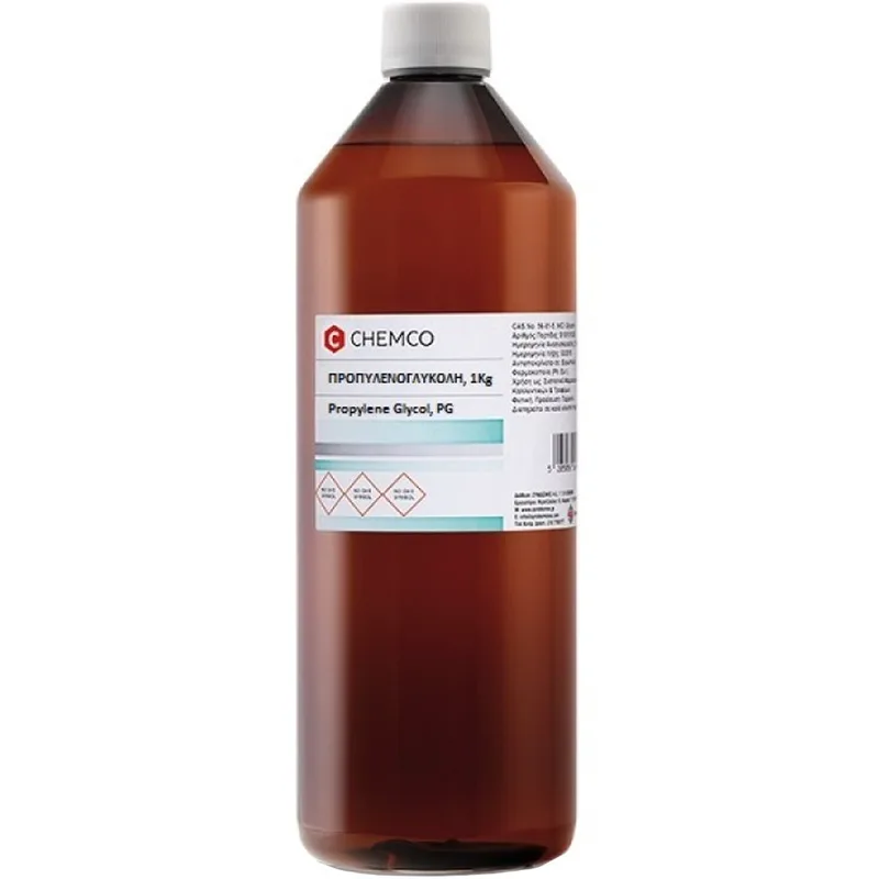Chemco Propylene Glycol PG Προπυλενογλυκόλη Καθαρό & Άχρωμο Άοσμο, Παχύρρευστο Υγρό 1kg
