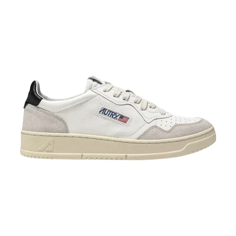 Sneakers Autry Medalist Leather Low White Black Μπεζ (Women's)