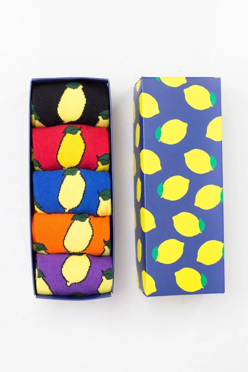 Ανδρικές fashion κάλτσες LEMONS 5 Ζευγάρια Βαμβακερές Livoni 21095 Πορτοκαλί