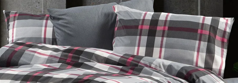 Μαξιλαροθήκη Φάκελος Polycotton 50x70εκ. Εκάβη 424 Grey-Bordeaux DimCol (Χρώμα: Γκρι, Ύφασμα: 70% Βαμβάκι-30% Polyester) - DimCol - 33311647056