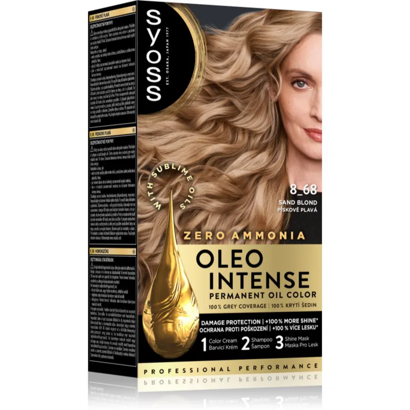 Syoss Oleo Intense μόνιμη βαφή μαλλιών με έλαιο απόχρωση 8-68 Pale Sand 1 τμχ
