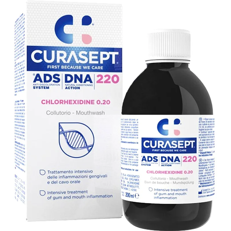 Curasept ADS DNA 220 Στοματικό Διάλυμα με Αντιμικροβιακή Προστασία για την Εντατική Θεραπεία των Ουλών & της Στοματικής Κοιλότητας 200ml