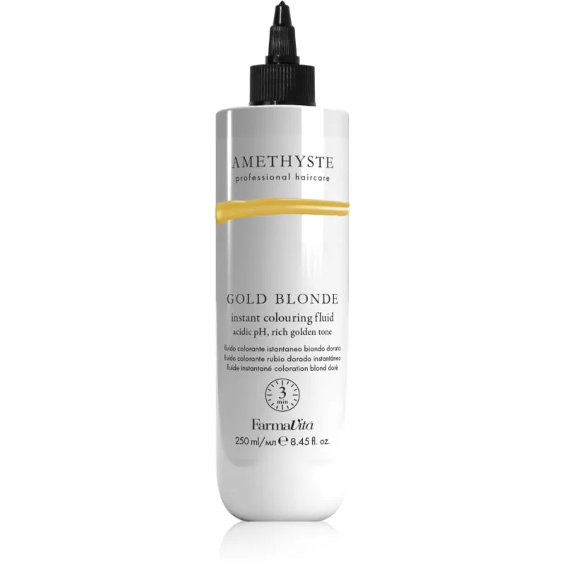 FarmaVita Amethyste Instant Colouring Fluid Μάσκα με τεχνολογία bonding color για ξανθά μαλλιά απόχρωση Χρυσό Blonde 250 ml