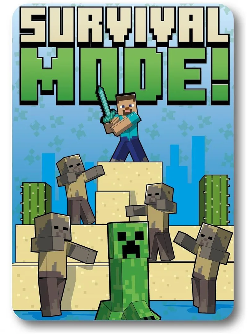 Κουβέρτα Κούνιας Fleece 100x140εκ. Mojang Minecraft 53 Blue Digital Print DimCol (Ύφασμα: Fleece, Χρώμα: Μπλε, Μέγεθος: Κούνιας) - DimCol - 54462527007