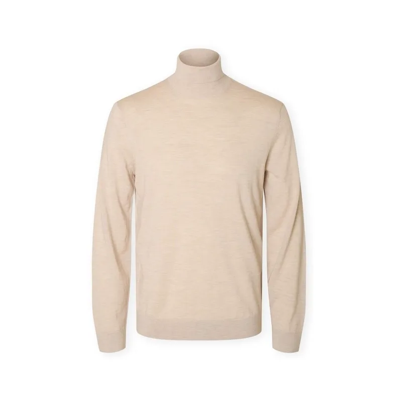 Πουλόβερ Selected Noos Tray Roll Neck Knit - Oatmeal