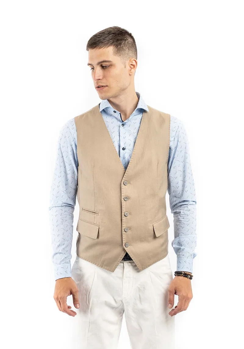 Fragosto Γιλέκο της σειράς Vest - 380701 39225 18 Light Sand