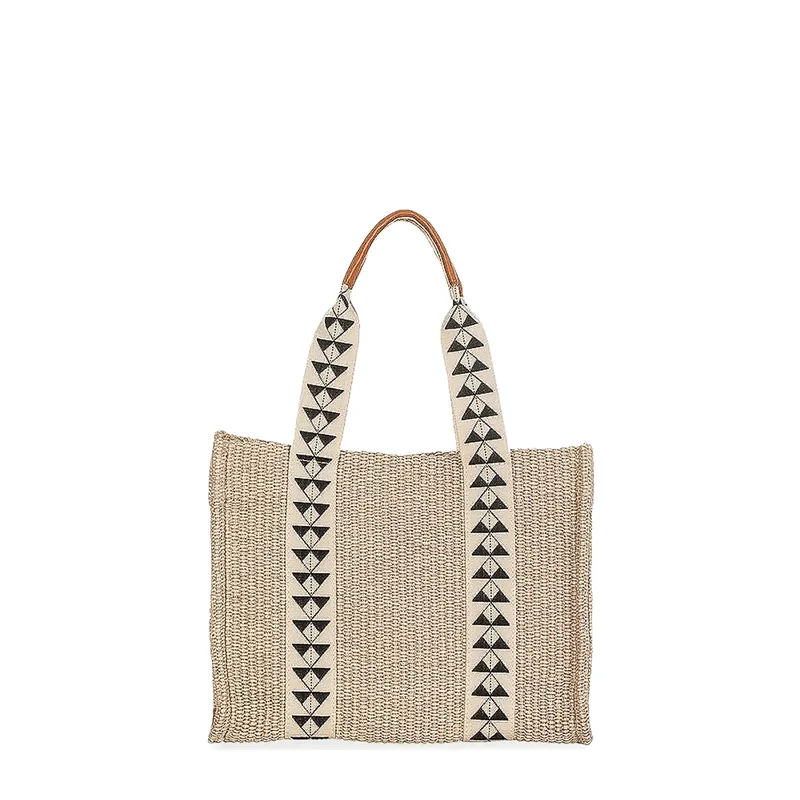 Shopping γυναικεία Park House Μπεζ Terra M Raffia Bag 262