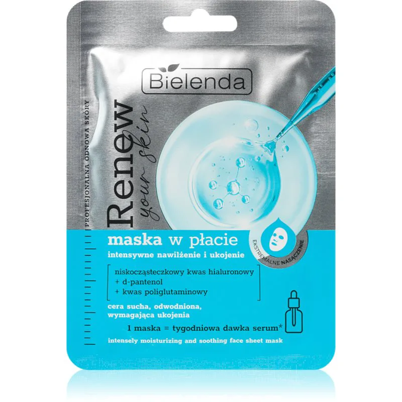 Bielenda Renew Your Skin υφασμάτινη μάσκα ενυδάτωσης 18 γρ