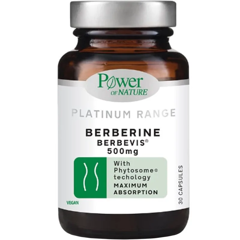 Power Health Platinum Range Berberine 500mg Συμπλήρωμα Διατροφής Φυτοσωματικού Εκχυλίσματος του Βοτάνου Berberis Aristata για Υποστήριξη της Μεταβολικής Υγείας, Βελτίωση του Λιπιδαιμικού Προφίλ & Αποδοτικότερη Διαχείριση Βάρους 30caps