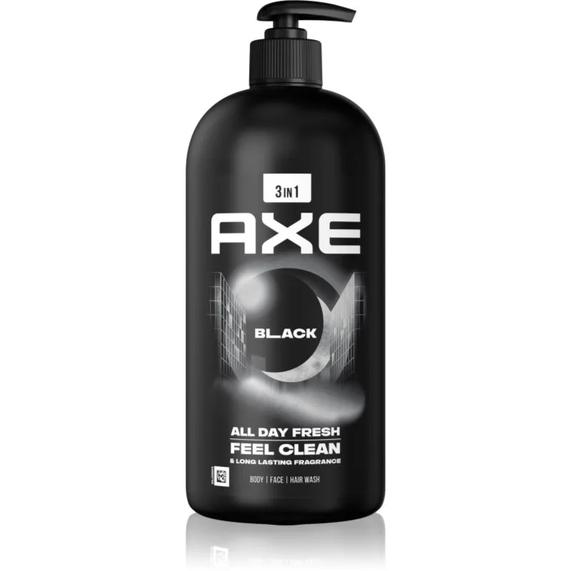Axe Black τζελ για ντους για πρόσωπο, σώμα και μαλλιά 900 ml