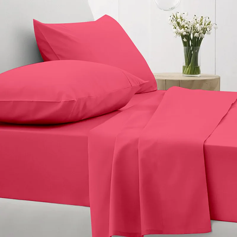 Σεντόνια Διπλά (Σετ) 150X205+30 Sunshine Cotton Feelings 112 Fuchsia Με Λάστιχο (150x205+30)
