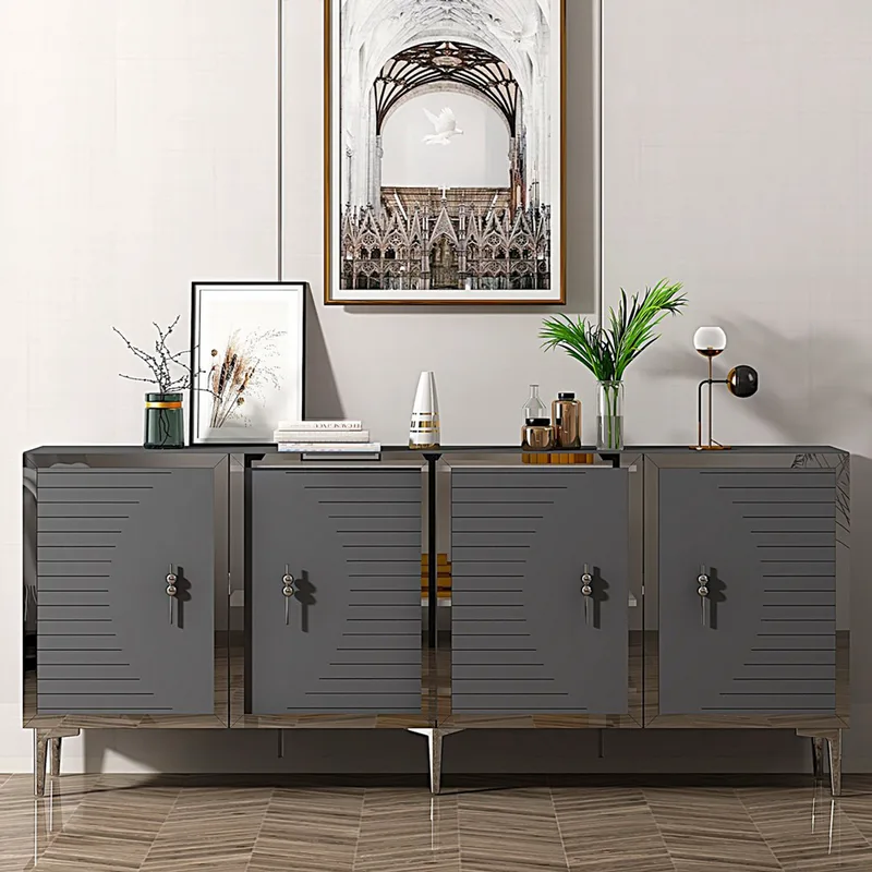 Κονσόλα Tuna 180 - Anthracite, Silver 555Chm1330 (180x75x32 cm)