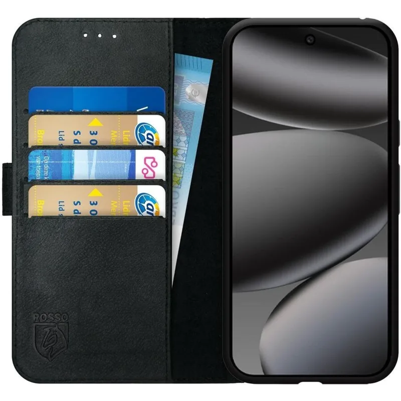 Θήκη Google Pixel 10 Pro XL Κόκκινο Deluxe Δερμάτινο Πορτοφόλι - Black (8719246479397)
