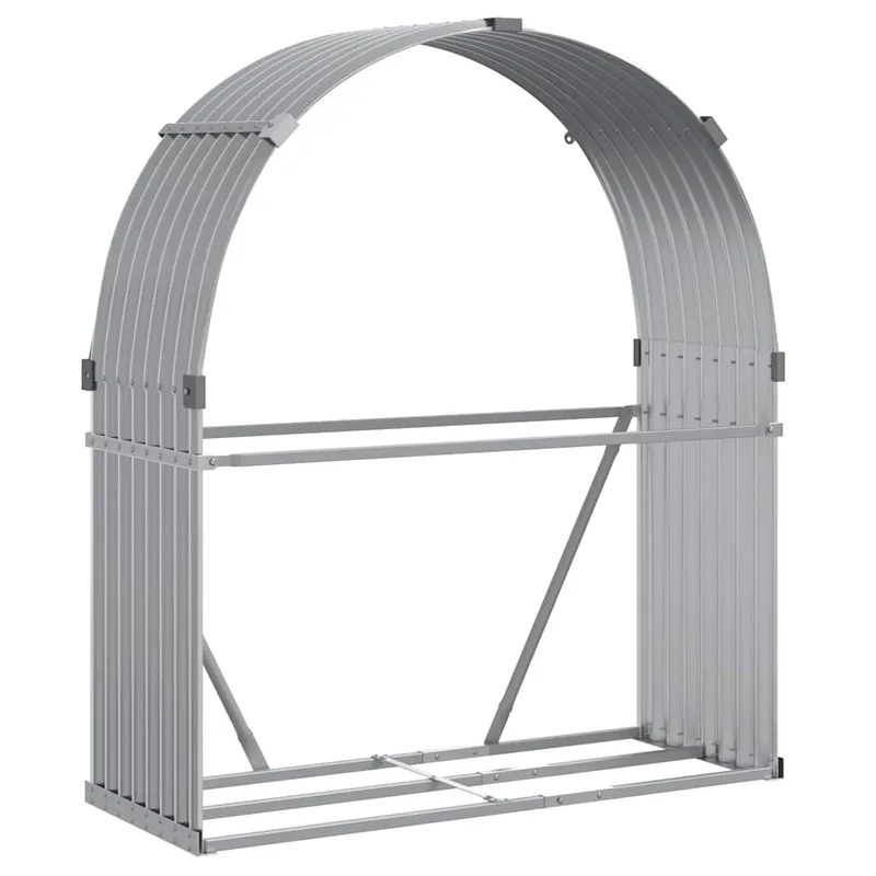 vidaXL Ξυλοθήκη Αν. Γκρι 120 x 45 x 140 εκ. από Γαλβανισμένο Ατσάλι