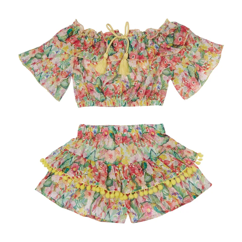 GIRL'S SET TOP SKORT GARDEN