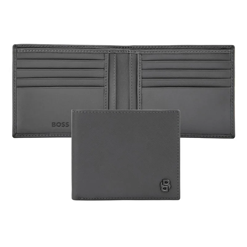 BOSS Πορτοφόλι από δέρμα Grey HLW526H