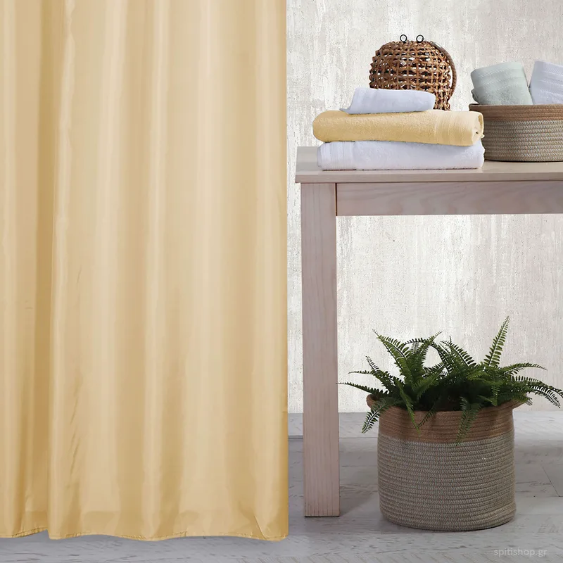 Κουρτίνα Μπάνιου (180x180) Με Τρουκς Nef-Nef Homeware Shower Yellow