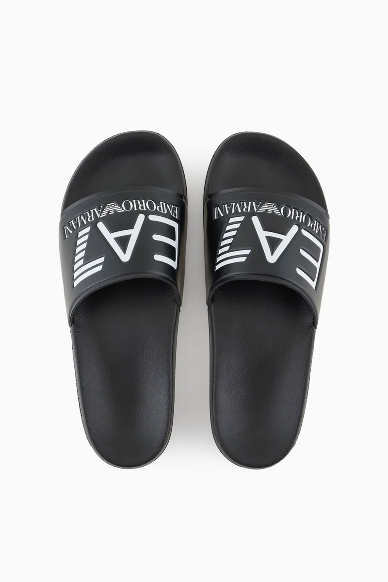 EA7 ανδρικές σαγιονάρες με ανάγλυφο contrast logo - 7X000108AF15118 Μαύρο