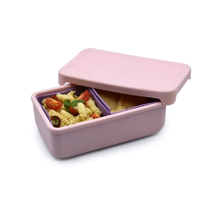 Φαγητοδοχείο Σιλικόνης Με 2 Χωρίσματα Bento Ροζ/Purple 700ml Melii MEL22300 (Υλικό: Σιλικόνη, Χρώμα: Ροζ) - Melii - MEL22300