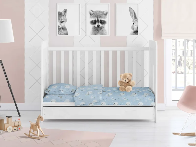 Σετ Σεντόνια Κούνιας Dimcol Smile 81 Blue 120x160