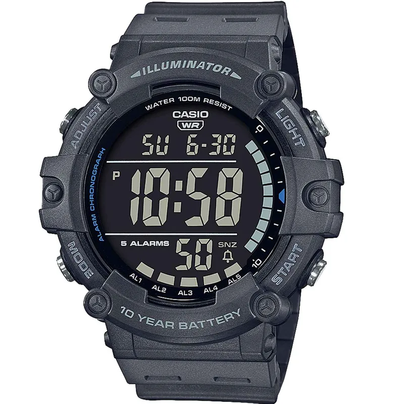 CASIO Standard Chronograph Grey Rubber Strap AE-1500WH-8BVEF
