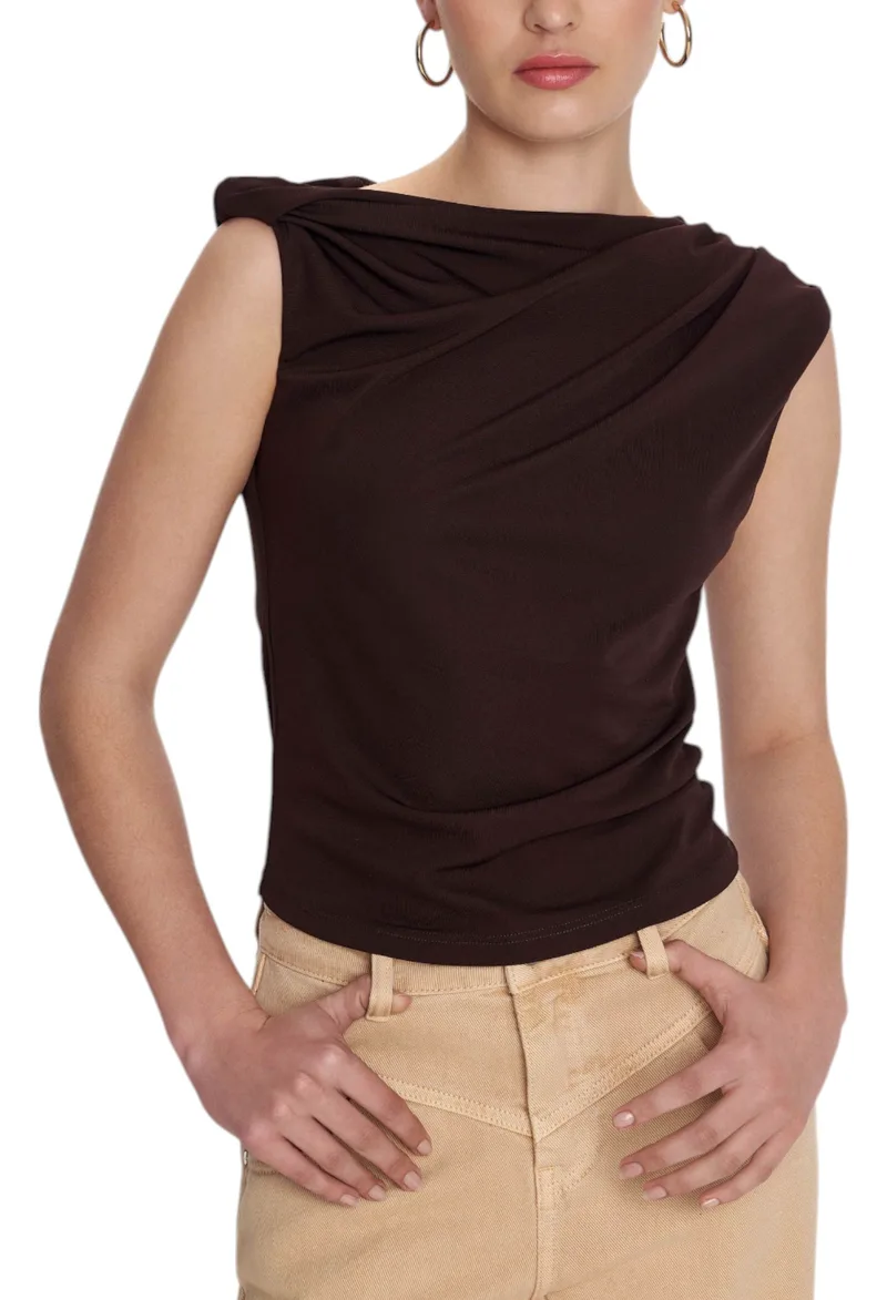 Top Ale Ντραπέ Αμάνικη 8921250-BROWN Γυναικείο