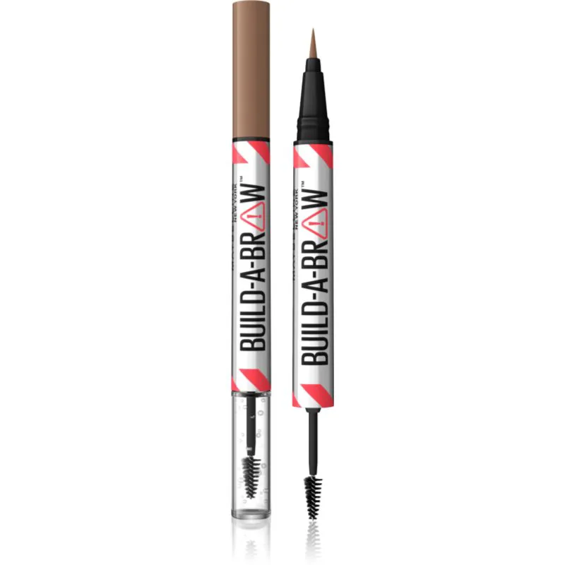 MAYBELLINE NEW YORK Build-A-Brow μολύβι ματιών διπλής όψης για φιξάρισμα και σχήμα απόχρωση 255 Soft Brown 1 τμχ