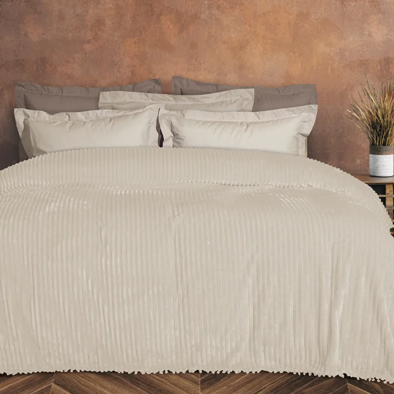 Κουβέρτα Fleece Υπέρδιπλη 220x240 Das Home 1353 Ecru 220x240