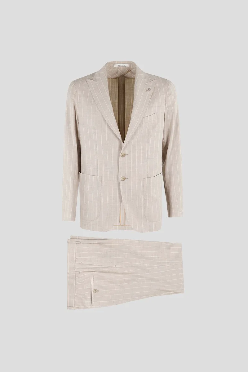 TAGLIATORE Ανδρικό Μπεζ Sand Pinstripe Suit