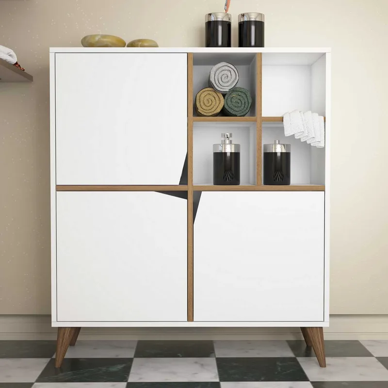 Ντουλάπι Πολλαπλών Χρήσεων Pulse - White, Walnut 845Hct3911 (100x115x30)