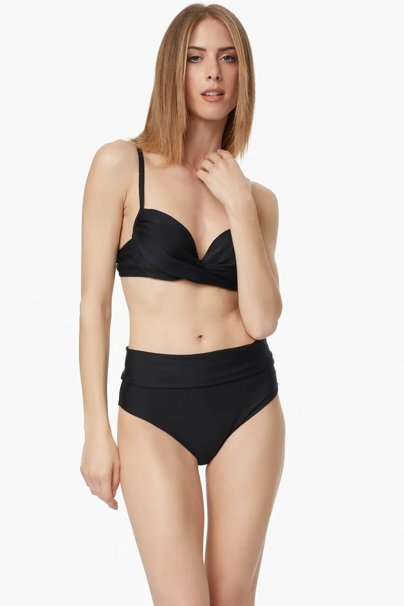 Minerva γυναικείο μαγιό μπικίνι σλιπ ψηλόμεσο "Rio Basic Full" - 90-90334-003-045 Μαύρο