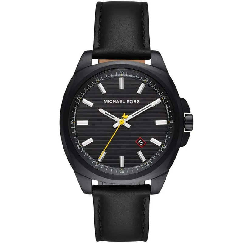 MICHAEL KORS Bryson Black Leather Strap MK8632