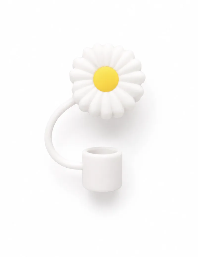 Καπάκι Σιλικόνης Straw Tumbler Lid - Daisy