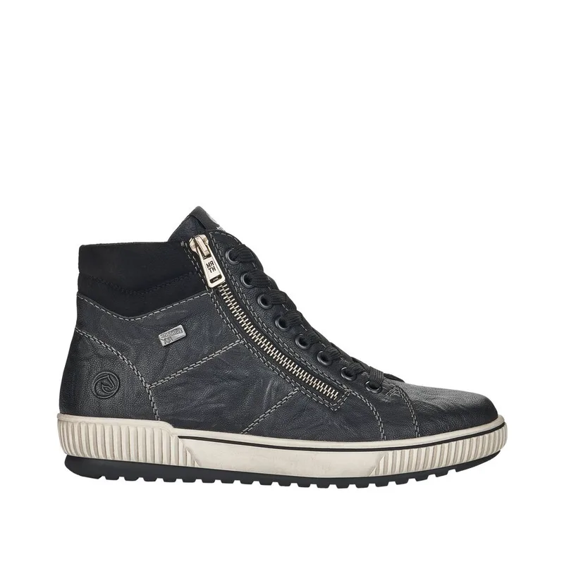 Remonte D0772-01 Ανατομικό Δερμάτινο Sneaker Μαύρο