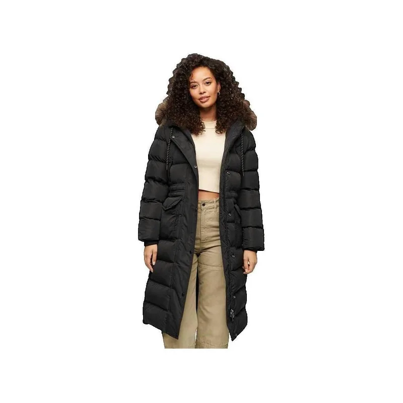 Χοντρό μπουφάν Superdry Doudoune Everest Longue avec Fausse Fourrure